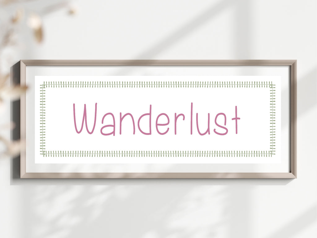 Wanderlust Panoramic Sign | Travel Wall Art Print
