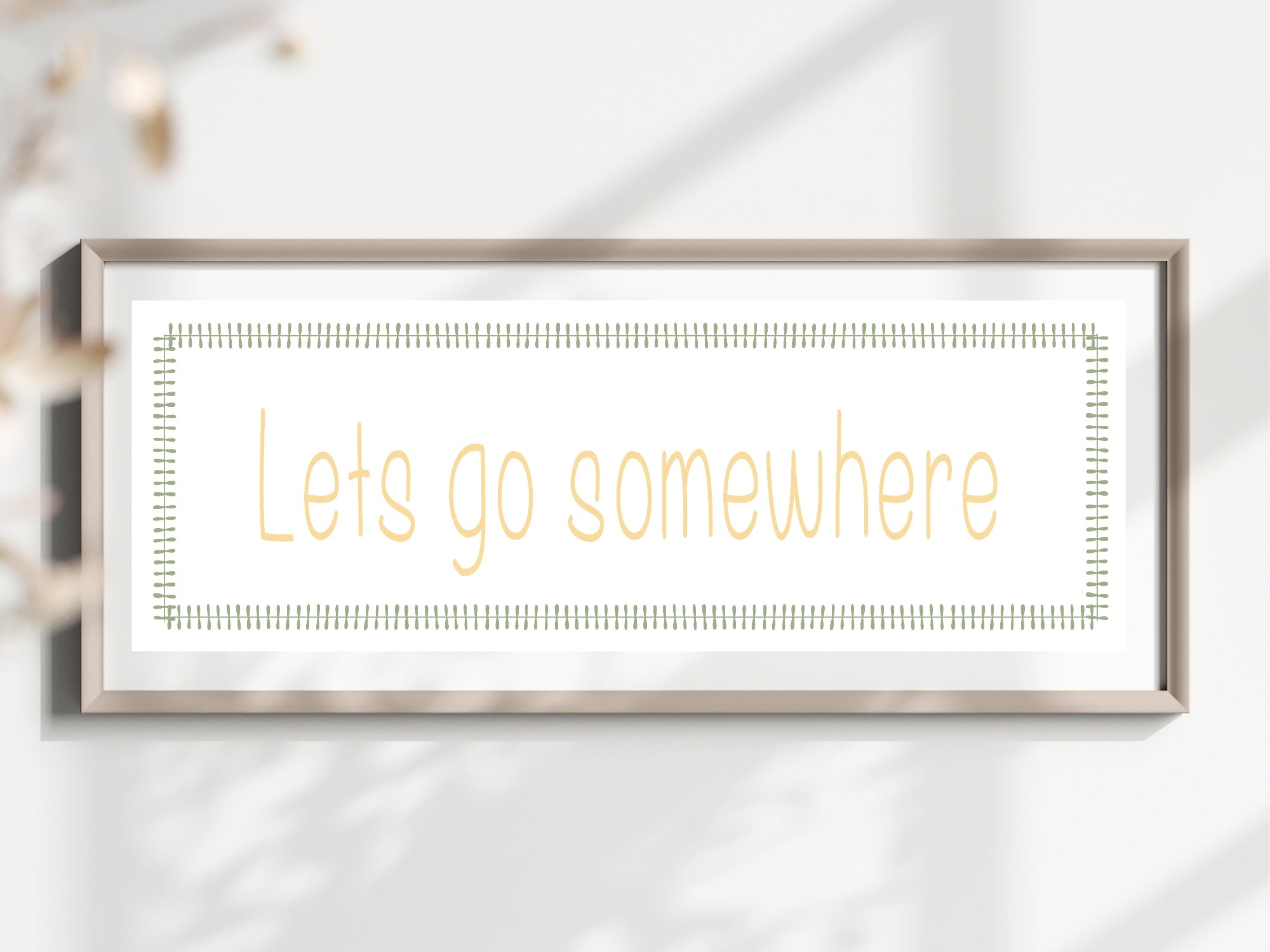 Lets Go Somewhere Panoramic Sign | Travel Wall Art Print