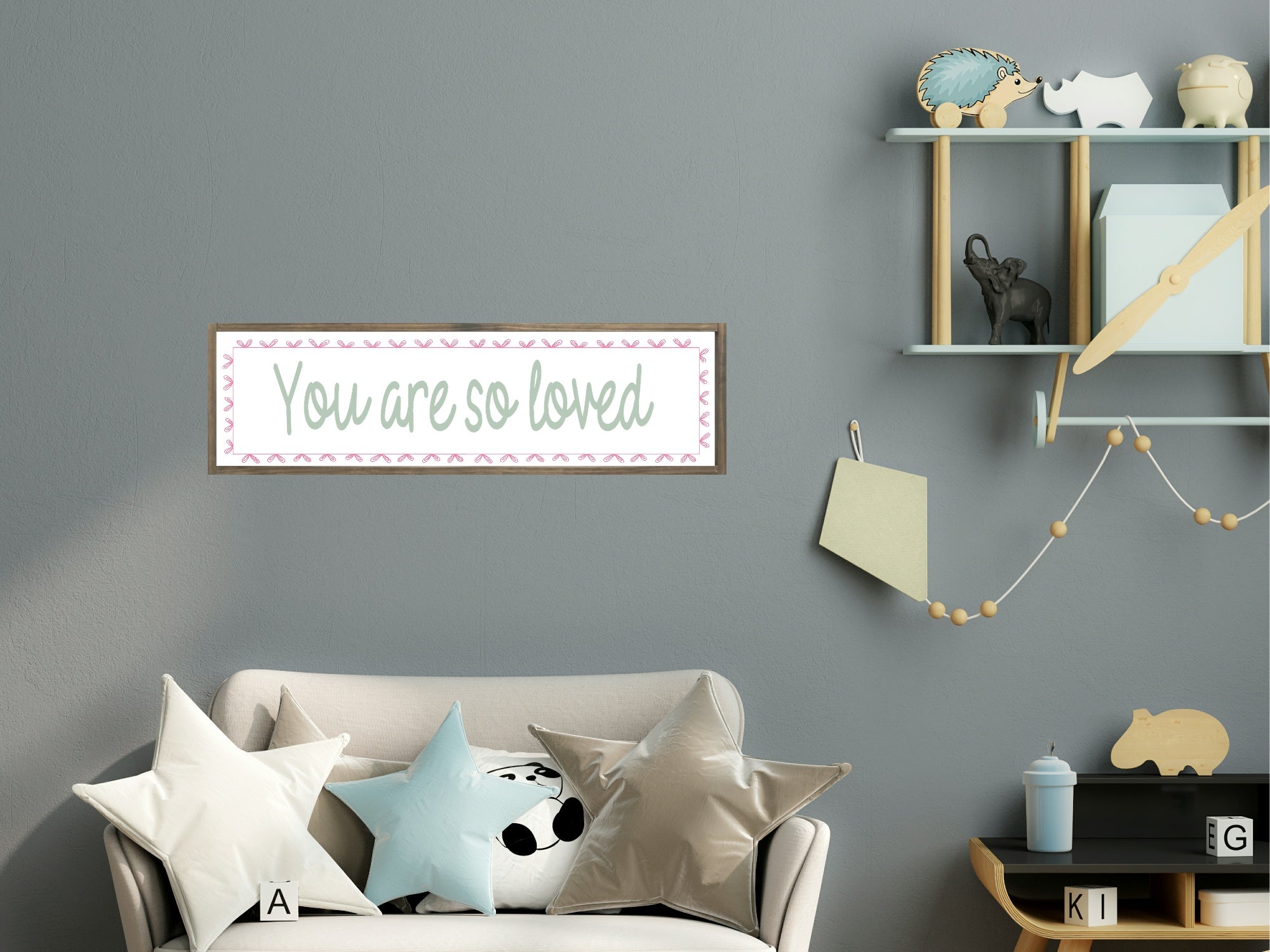 You Are So Loved Panoramic Sign | Family Wall Art Print