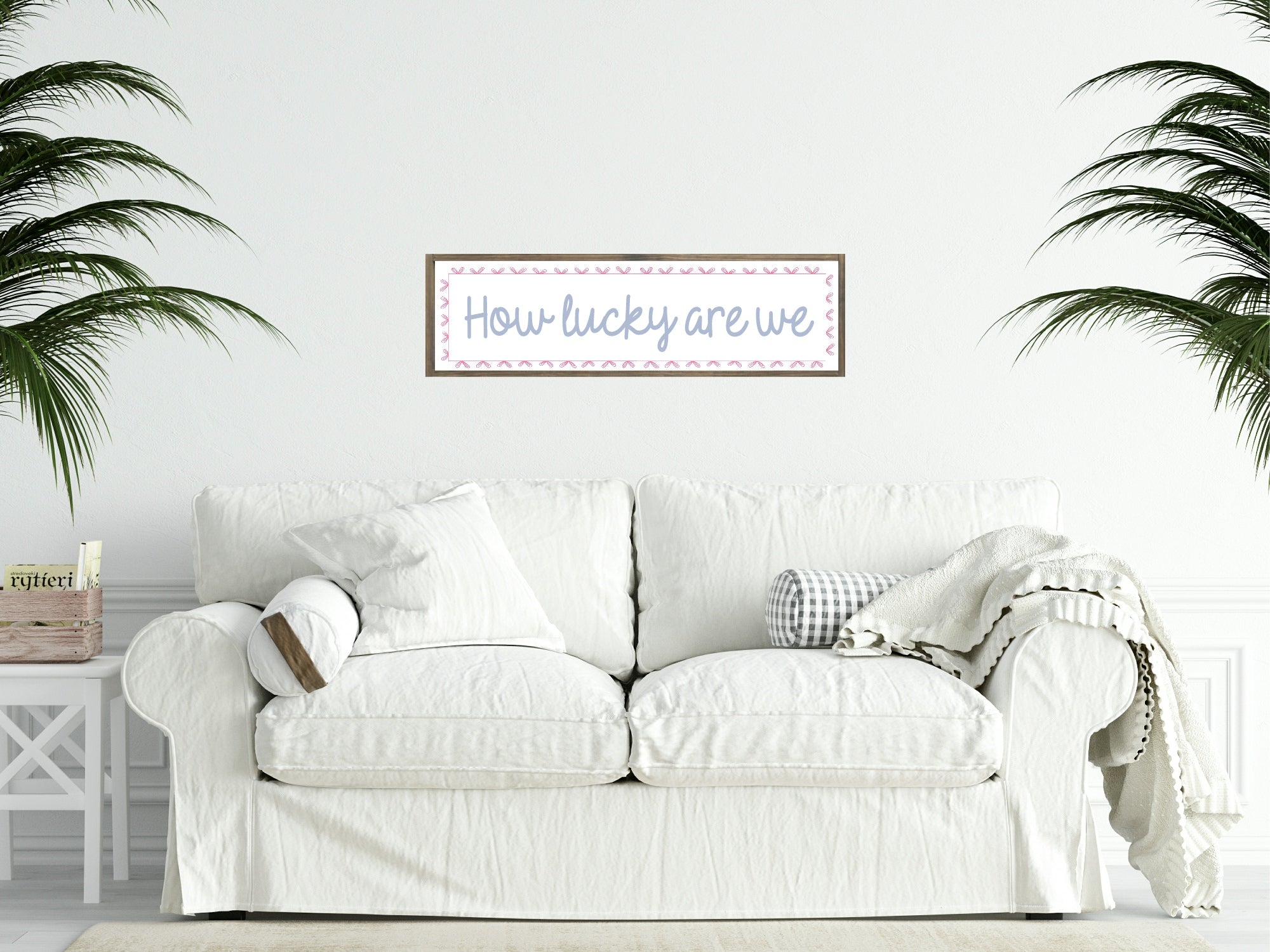 How Lucky Are We Panoramic Sign | Family Wall Art Print