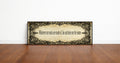 Black Lace Whatever Our Souls Are Made Of panoramic print in a black frame standing on a wooden floor