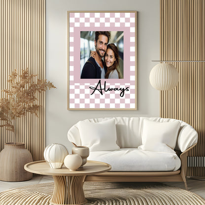 Checkerboard Photo Print | Black, Cream or Pink