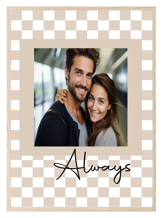 Checkerboard Photo Print | Black, Cream or Pink