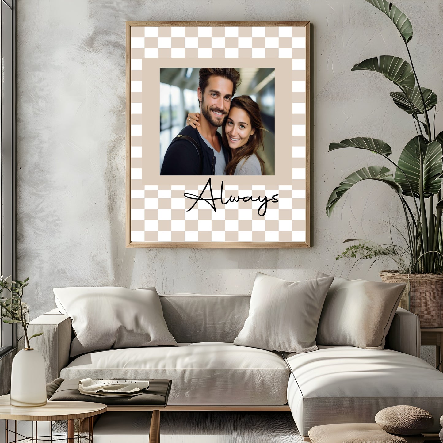 Checkerboard Photo Print | Black, Cream or Pink