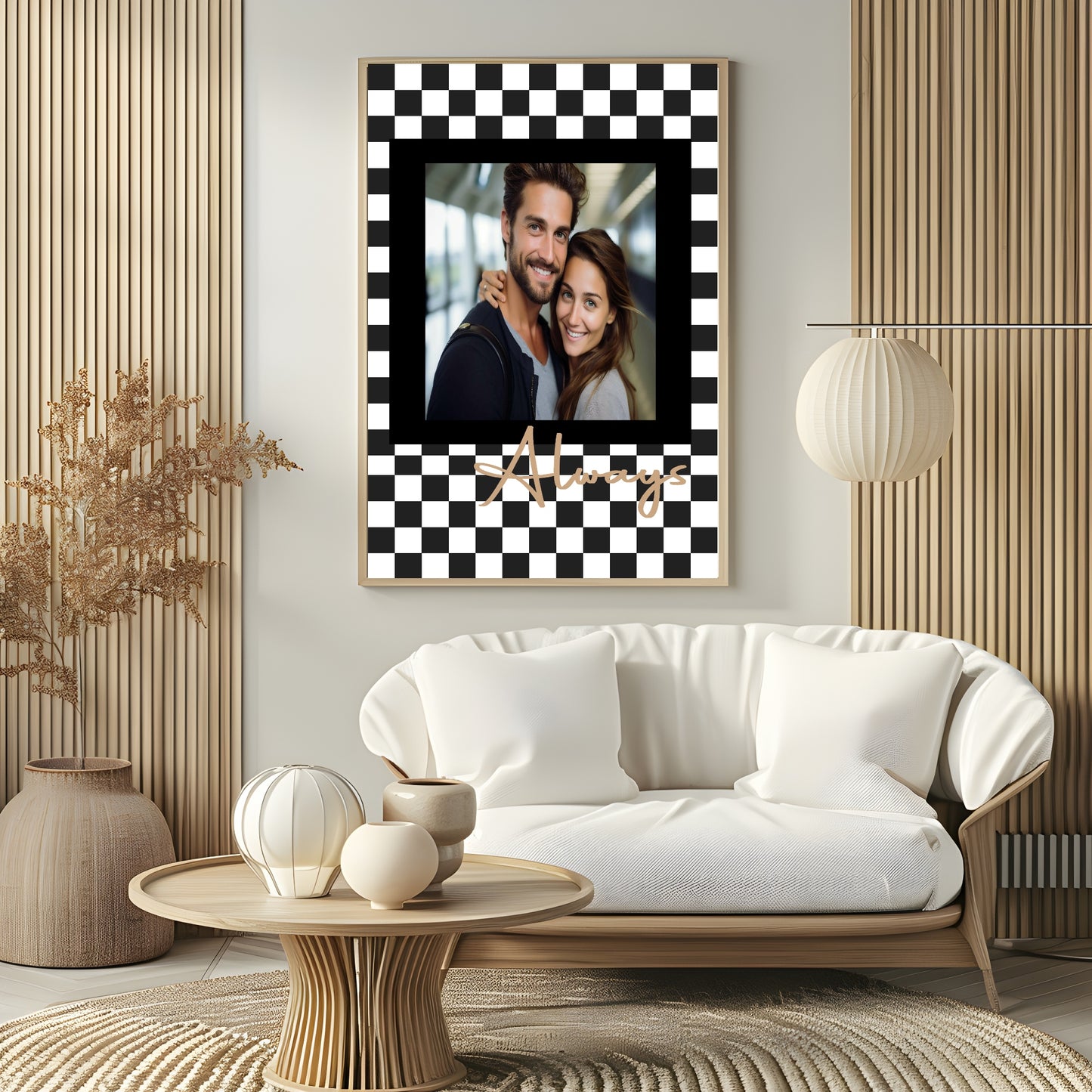 Checkerboard Photo Print | Black, Cream or Pink