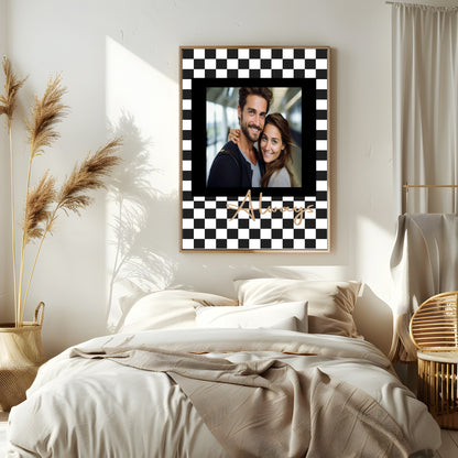 Checkerboard Photo Print | Black, Cream or Pink