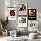 Personalised Stencil Photo Print | Black, Cream & Pink - Larosier Prints