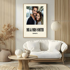 Personalised Stencil Photo Print | Black, Cream & Pink - Larosier Prints