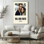 Personalised Stencil Photo Print | Black, Cream & Pink - Larosier Prints