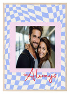 Wavy Checkerboard Photo Print | Cream or Pink - Larosier Prints