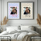 Wavy Checkerboard Photo Print | Cream or Pink - Larosier Prints