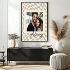 Wavy Checkerboard Photo Print | Cream or Pink - Larosier Prints