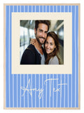 Personalised Blue Stripe Photo Print - Larosier Prints