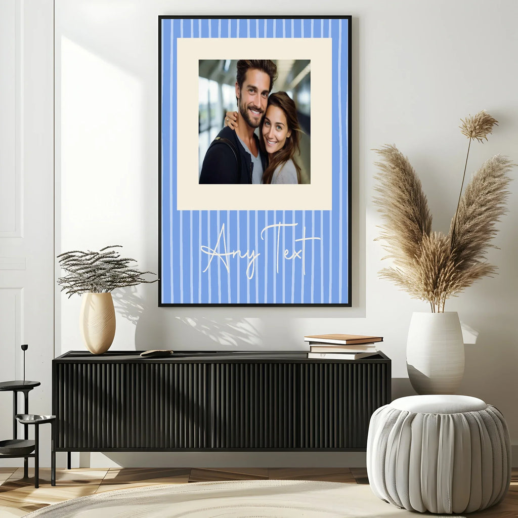 Personalised Blue Stripe Photo Print - Larosier Prints