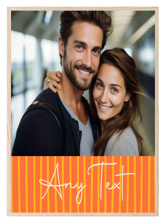 Personalised Orange & Yellow Stripe Photo Print