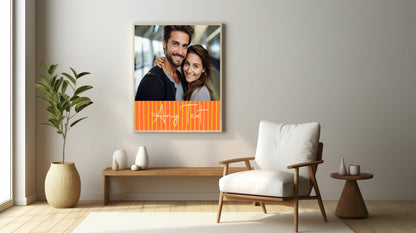 Personalised Orange & Yellow Stripe Photo Print