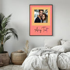 Personalised Pink & Yellow Stripe Photo Print - Larosier Prints