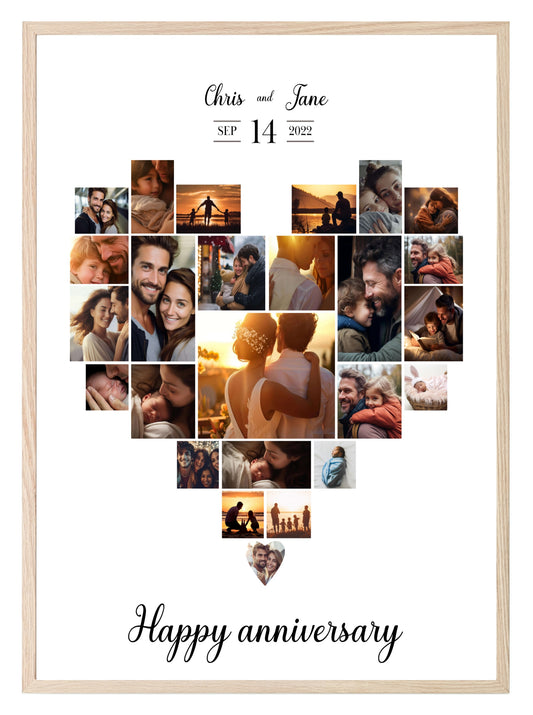 Personalised Anniversary Collage Photo Print