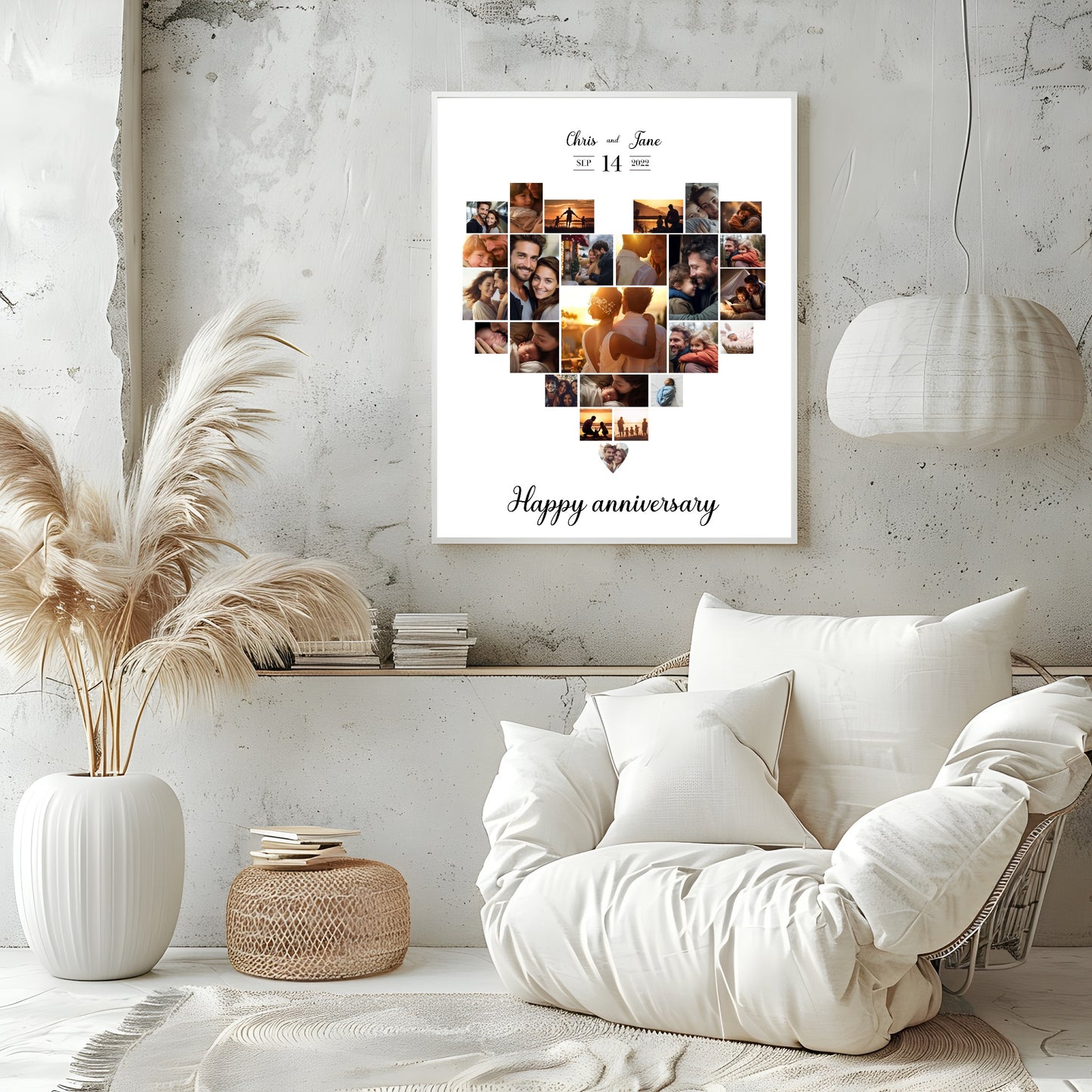 Personalised Anniversary Collage Photo Print