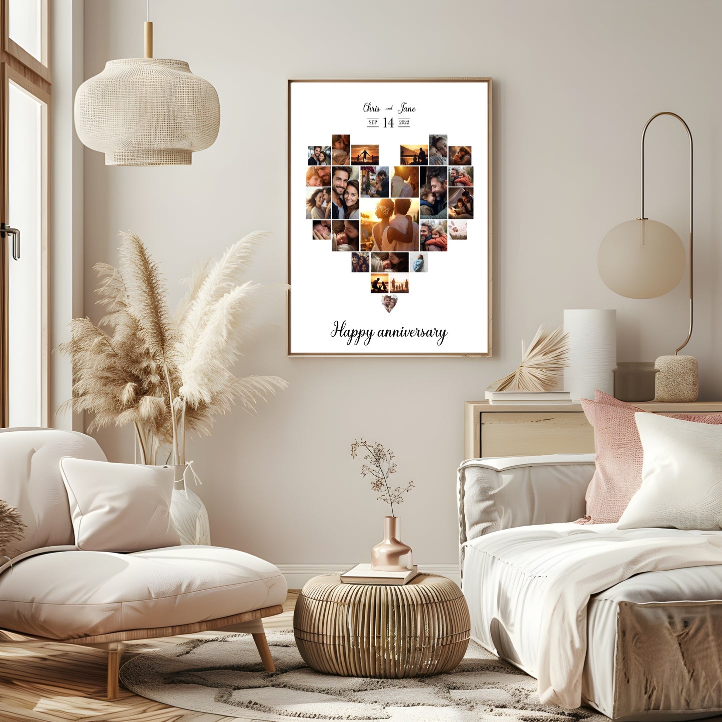 Personalised Anniversary Collage Photo Print