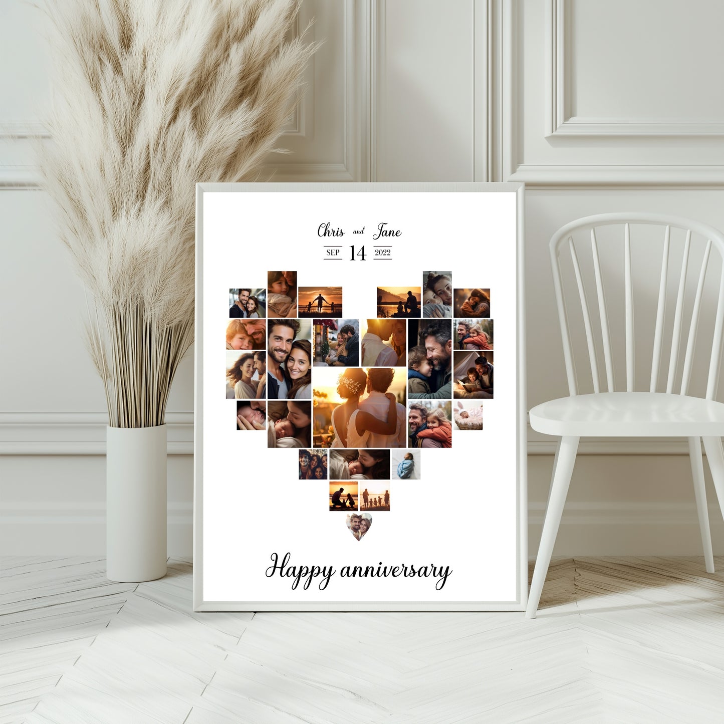 Personalised Anniversary Collage Photo Print