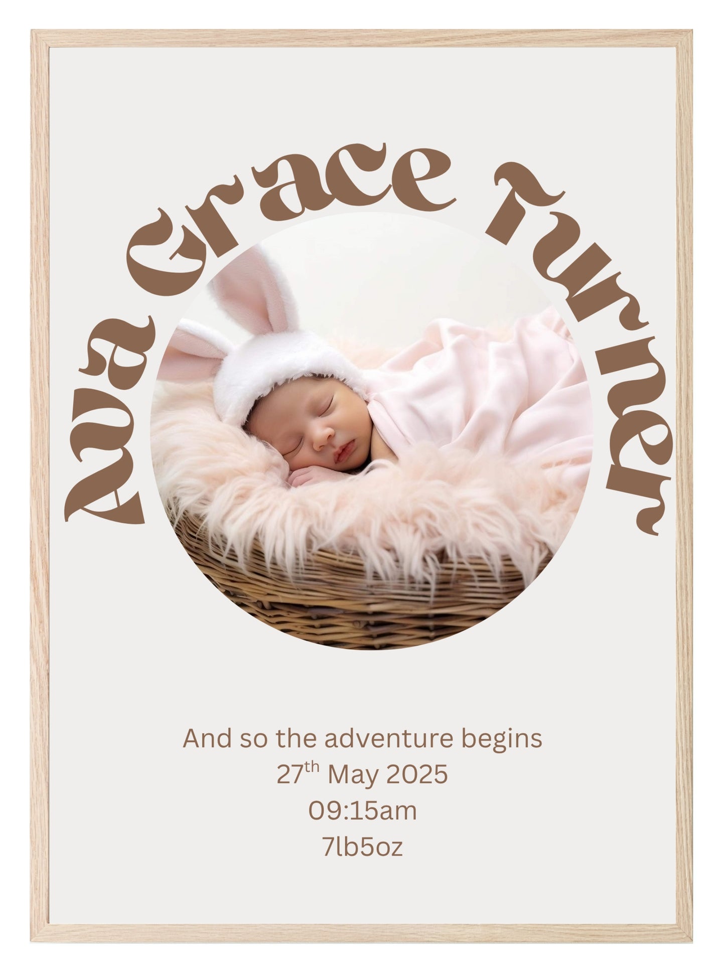 Personalised Birth Announcement Photo Print