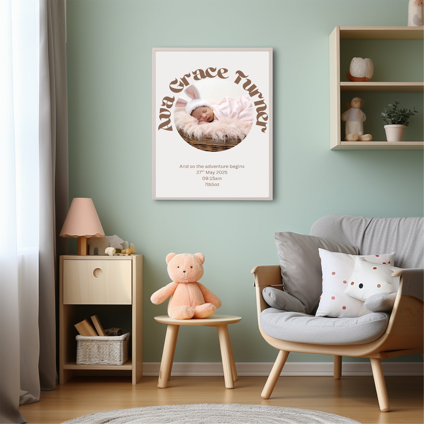 Personalised Birth Announcement Photo Print