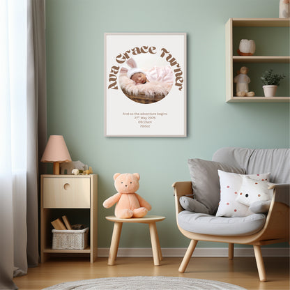 Personalised Birth Announcement Photo Print