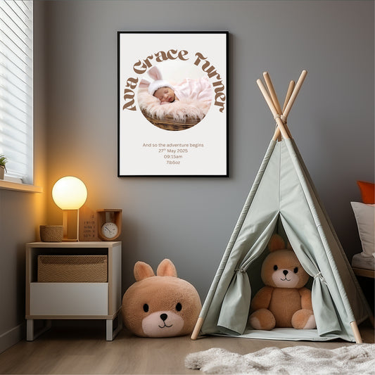 Personalised Birth Announcement Photo Print