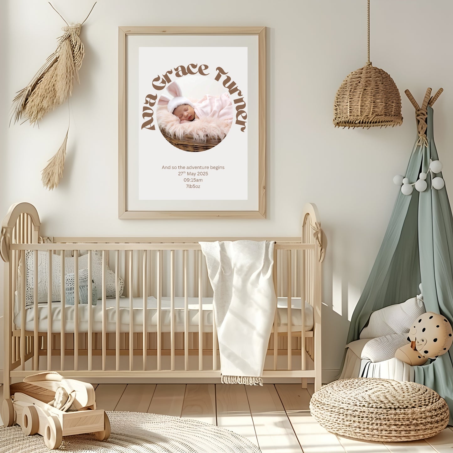 Personalised Birth Announcement Photo Print