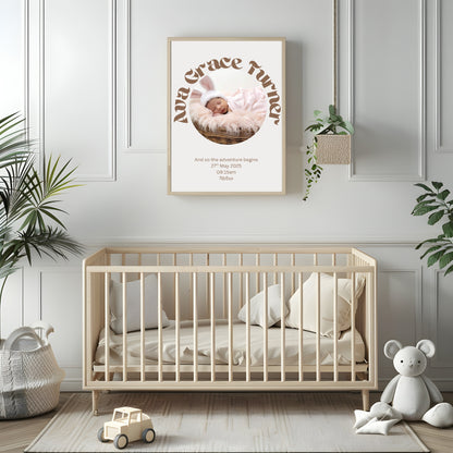 Personalised Birth Announcement Photo Print
