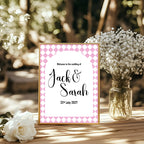 Harlequin Diamond Wedding Welcome Sign | Multiple Colour Options