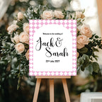Harlequin Diamond Wedding Welcome Sign | Multiple Colour Options