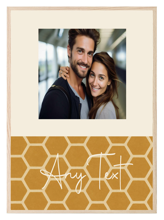 Personalised Autumnal Honeycomb Geometric Photo Print