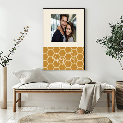 Personalised Autumnal Honeycomb Geometric Photo Print