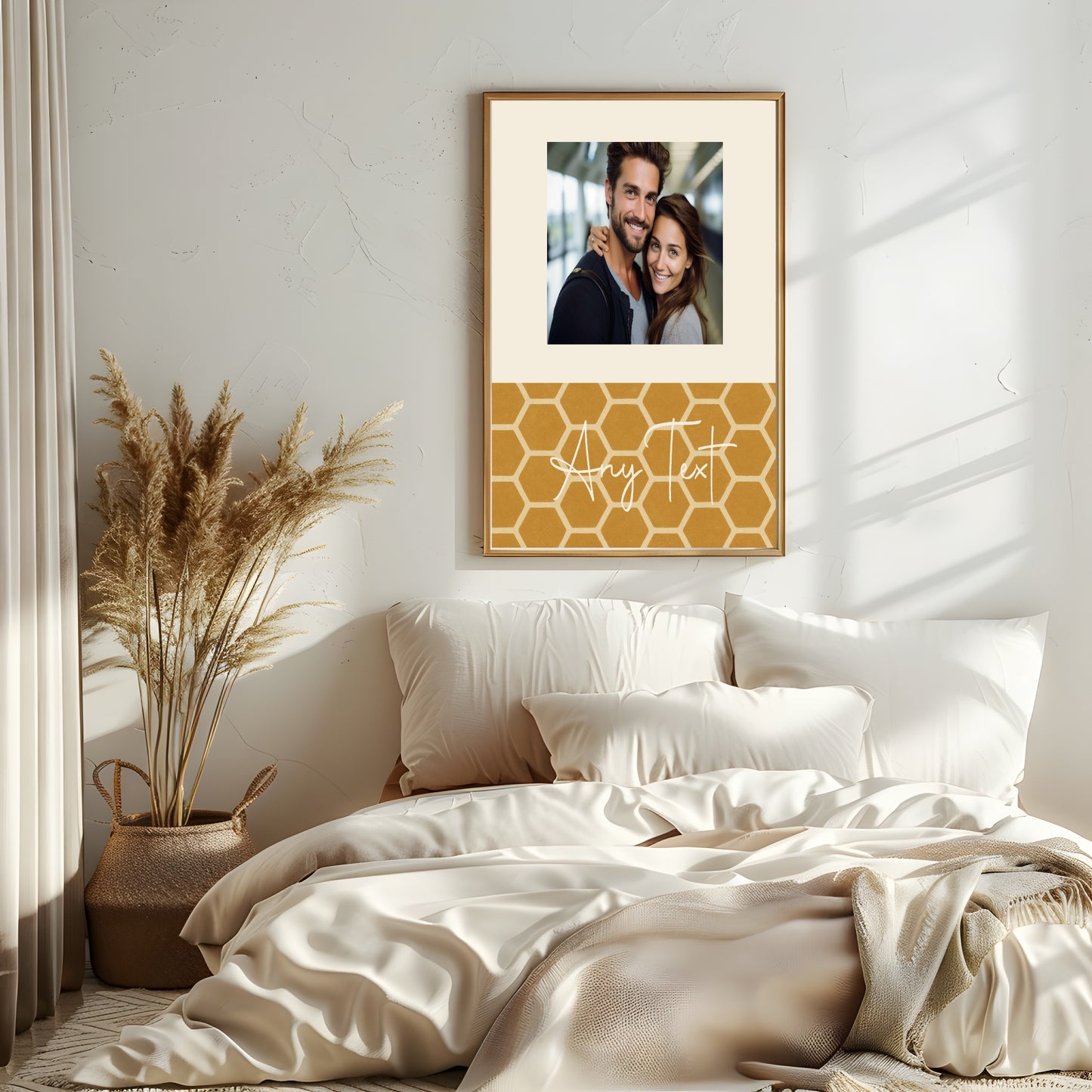 Personalised Autumnal Honeycomb Geometric Photo Print