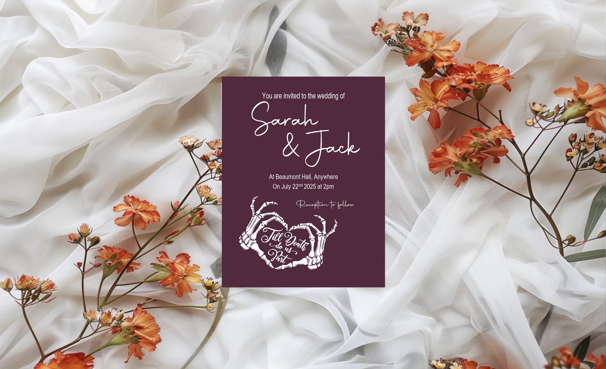 Gothic Welcome To Our Wedding Party Sign | Purple
