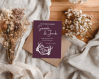 Gothic Wedding Party Invitations & Envelopes | Purple | Pack of 10