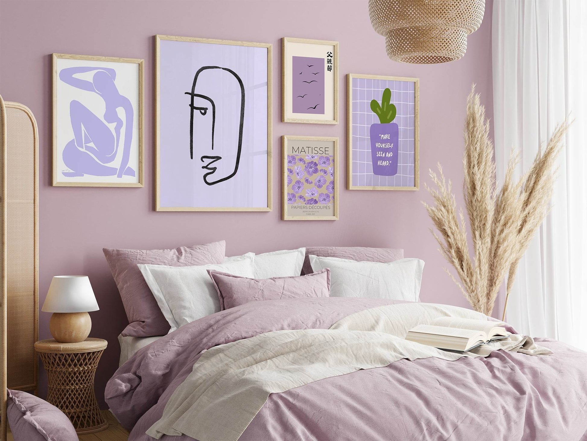 Papiers Découpés Berggruen & Cie Print | Matisse Classic Inspired Art | Purple