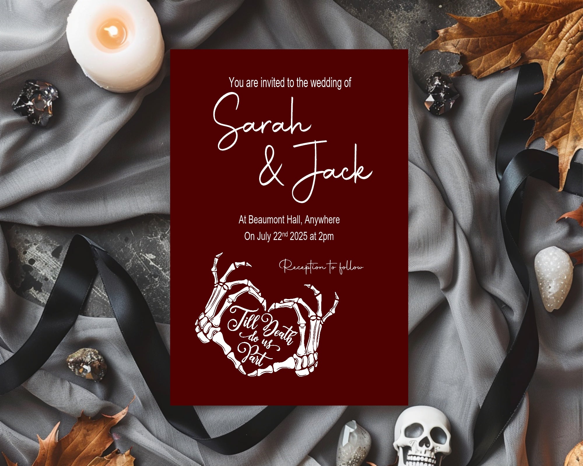 Gothic Welcome To Our Wedding Party Sign | Red