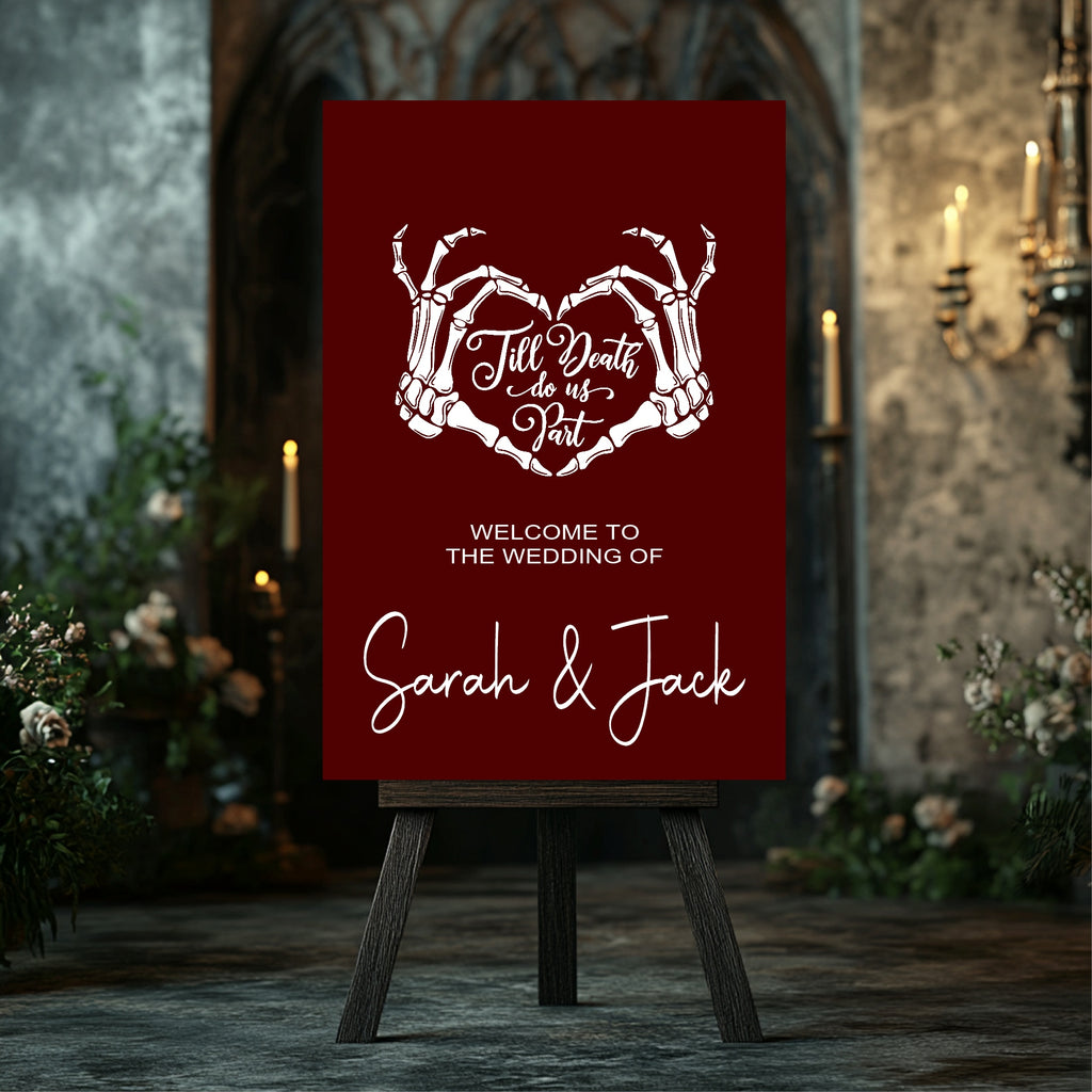 Gothic Wedding Party Invitations & Envelopes | Red | Pack of 10