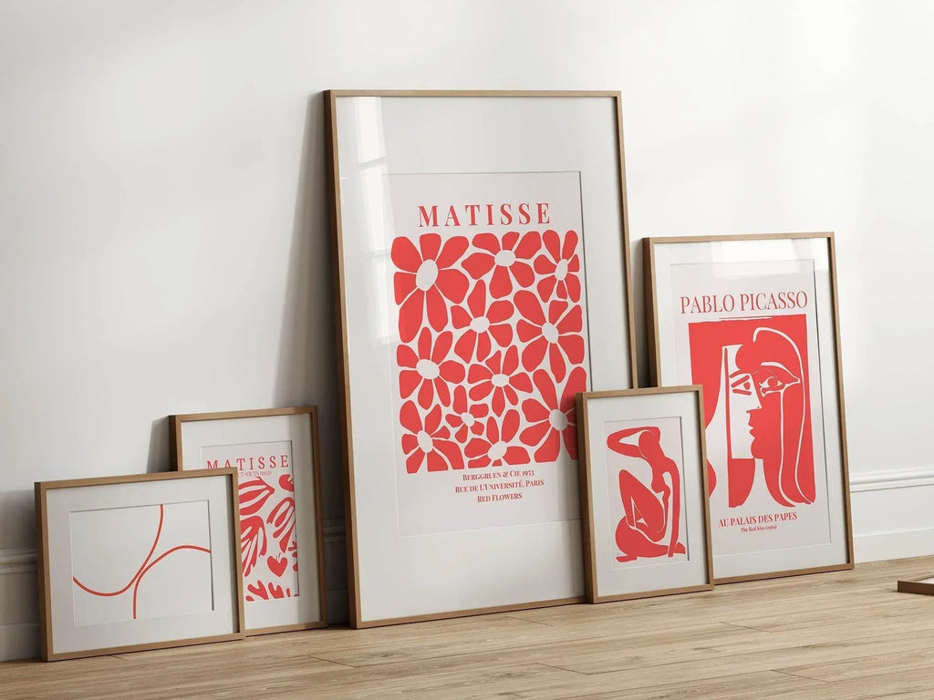 The Red Kiss Print | Pablo Picasso Inspired Art | Red - Larosier Prints