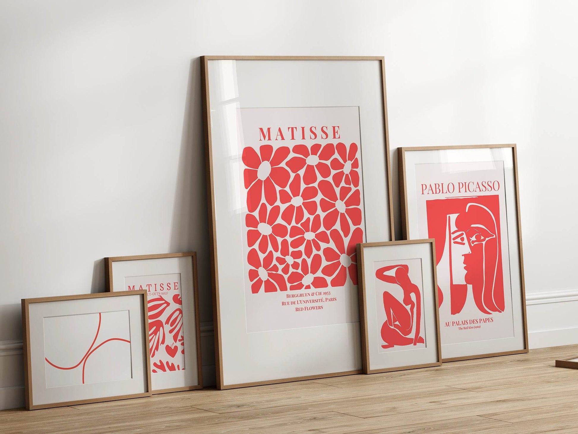 Red Abstract Line Art Print | Minimalist Wall Art | Modern Design