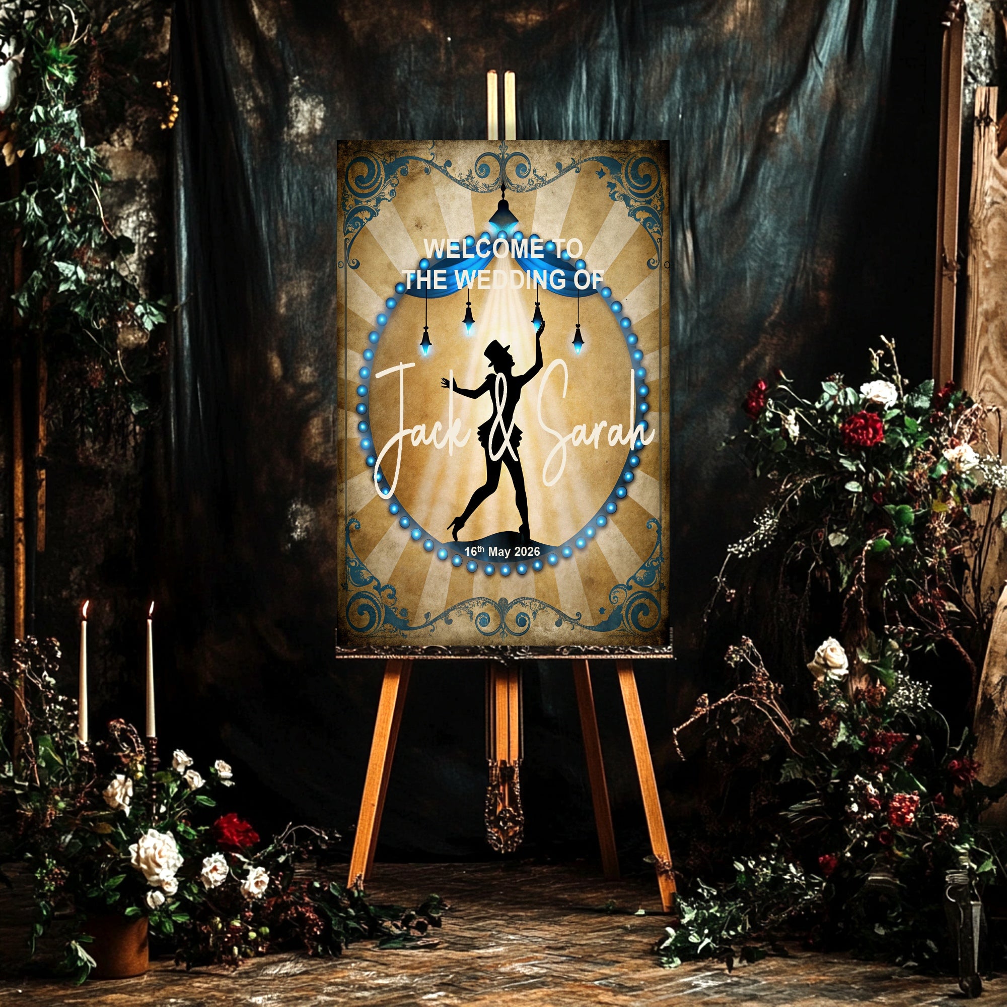 Gothic Dark Romance Circus Double Sided Forever Wedding Sign