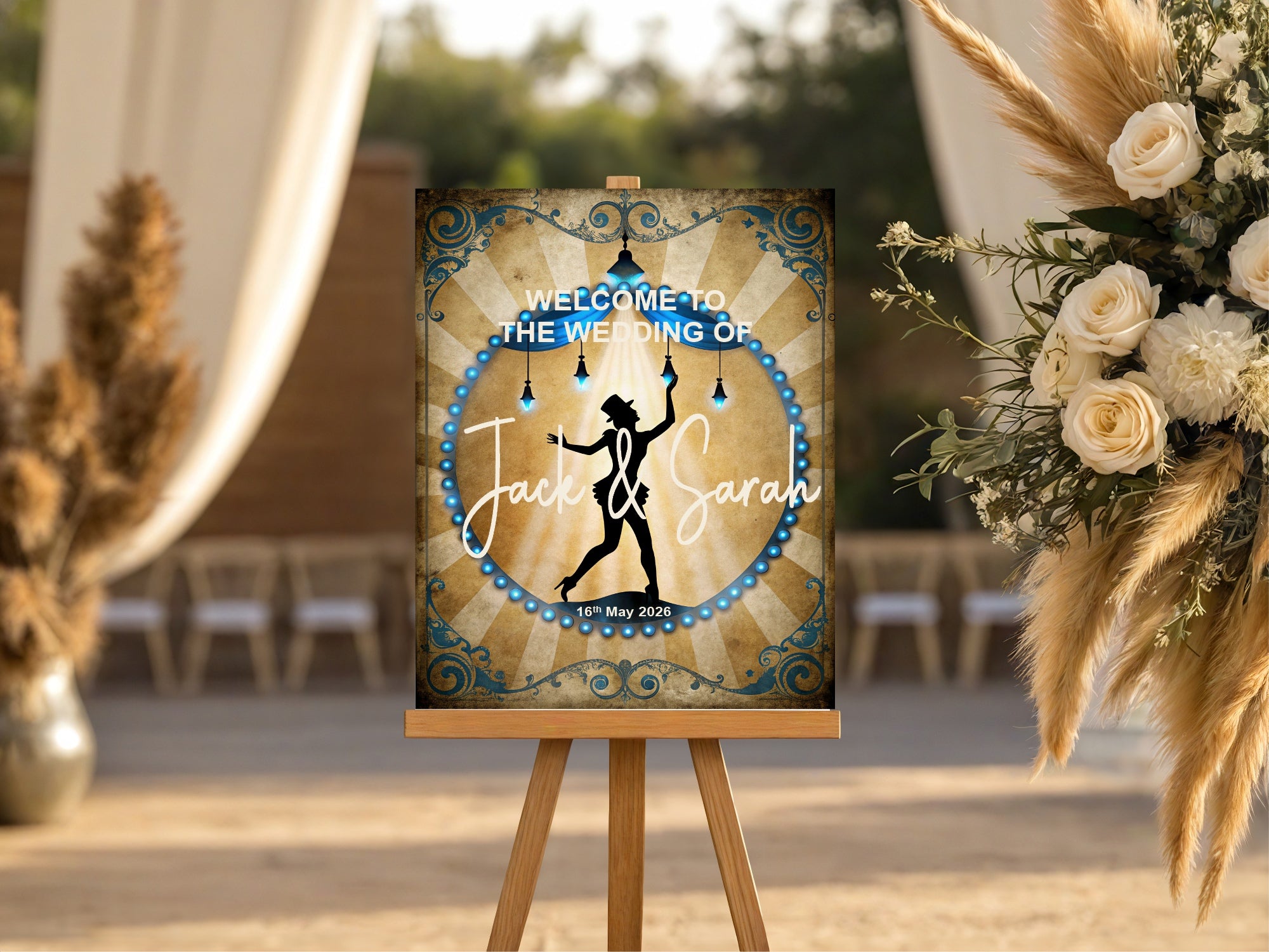 Gothic Dark Romance Circus Double Sided Forever Wedding Sign