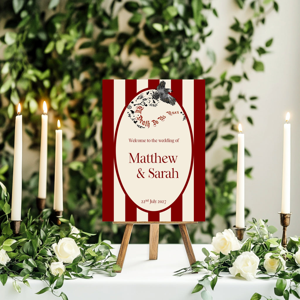 Gothic Bird Til Death Do Us Part Wedding Sign – Double Sided Forever Print