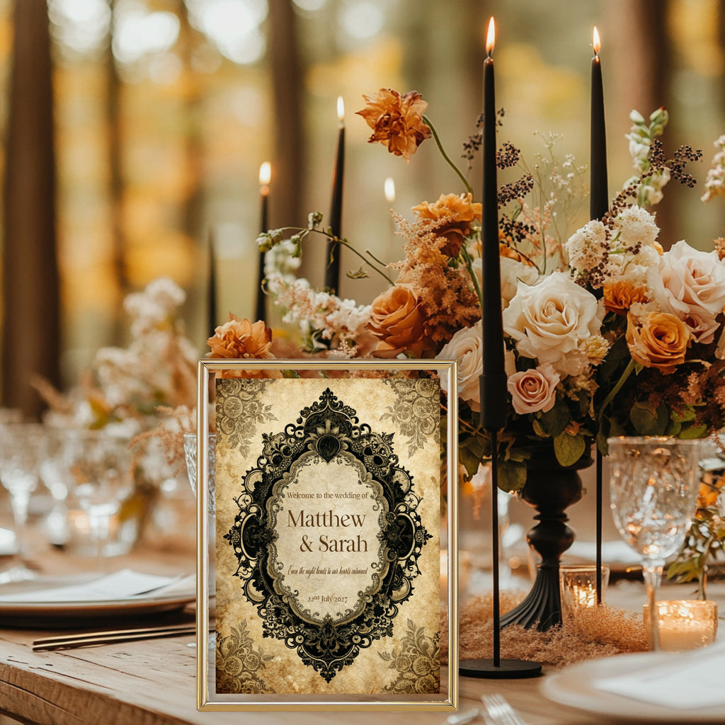 Black Lace Oval Frame Wedding Invitation Suite Bundle