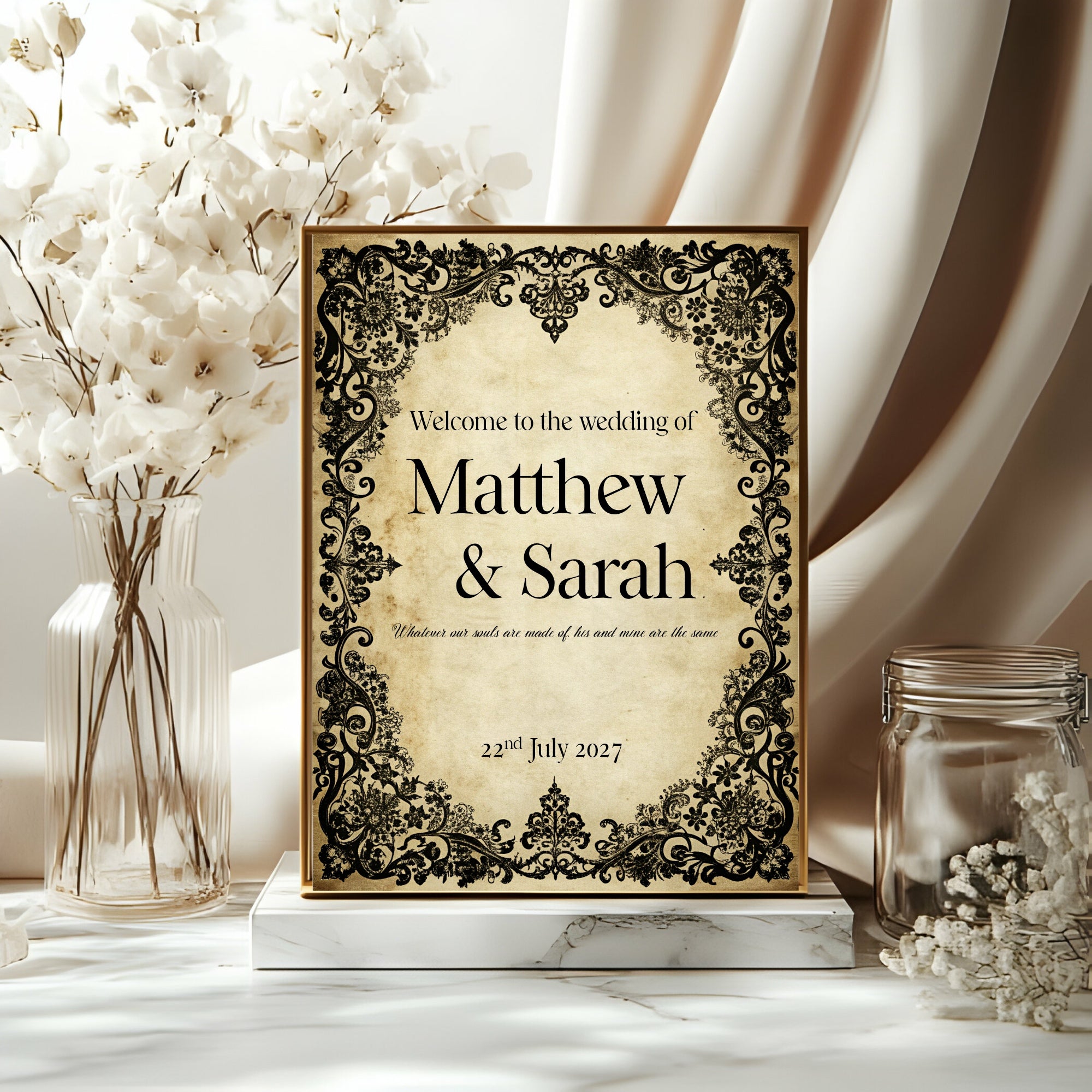 Black Lace Complete Wedding Signage Bundle