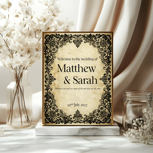 Black Lace Complete Wedding Signage Bundle