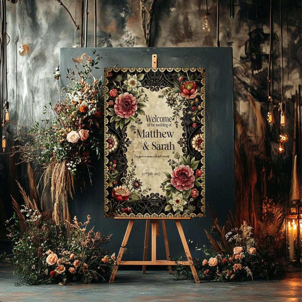 Gothic Floral Complete Wedding Signage Bundle
